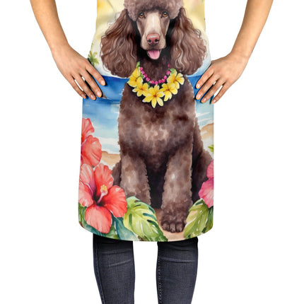Chocolate Poodle Luau Apron