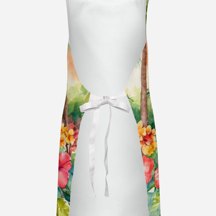 Chocolate Poodle Luau Apron