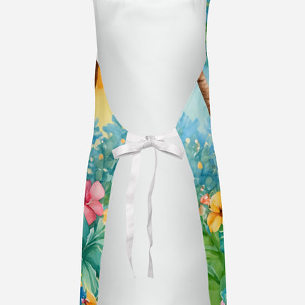 Chocolate Poodle Luau Apron