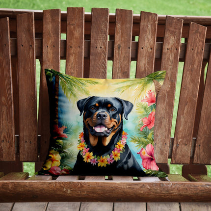 Rottweiler Luau Throw Pillow