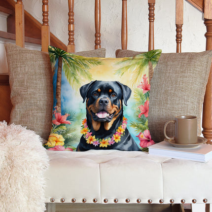 Rottweiler Luau Throw Pillow