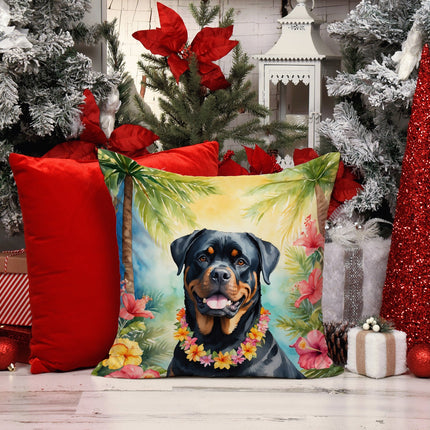 Rottweiler Luau Throw Pillow