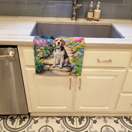 Beagle Spring Garden Kitchen Towel