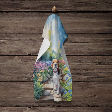 Beagle Spring Garden Kitchen Towel