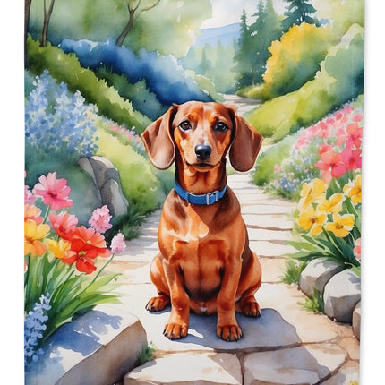 Dachshund Spring Path Garden Flag