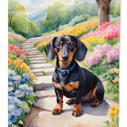 Dachshund Spring Path House Flag