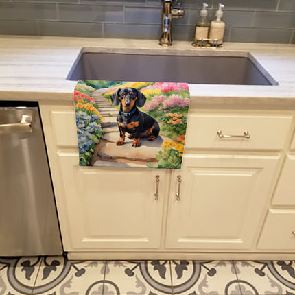 Dachshund Spring Path Kitchen Towel