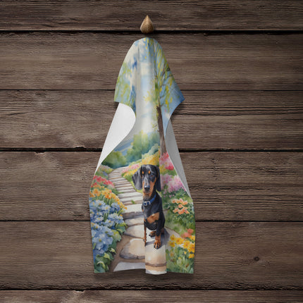 Dachshund Spring Path Kitchen Towel