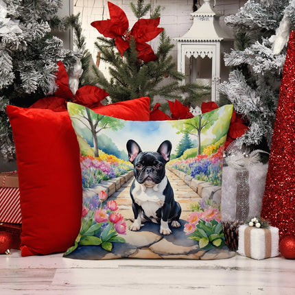 French Bulldog Spring Path Throw Pillow