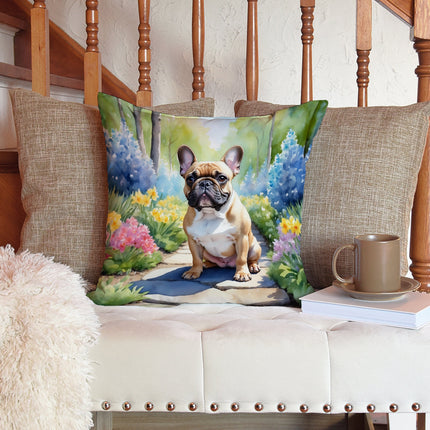 French Bulldog Spring Path Throw Pillow