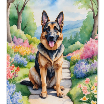 German Shepherd Spring Path House Flag