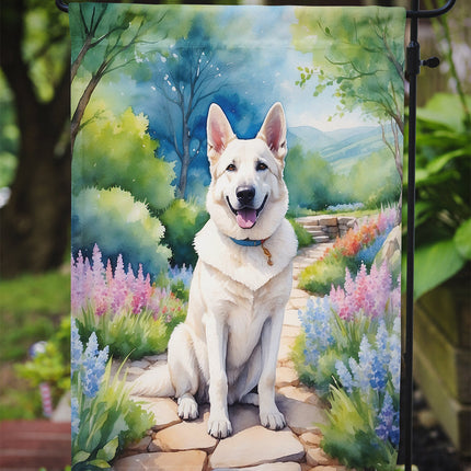 German Shepherd Spring Path Garden Flag