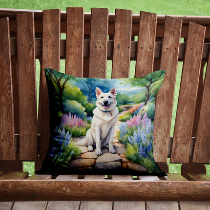 German Shepherd Spring Path Throw Pillow