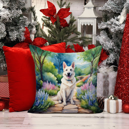 German Shepherd Spring Path Throw Pillow