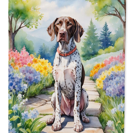 German Shorthaired Pointer Spring Path Garden Flag