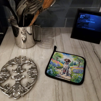 German Shorthaired Pointer Spring Path Pair of Pot Holders