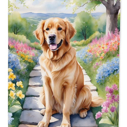 Golden Retriever Spring Path House Flag