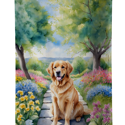 Golden Retriever Spring Path Kitchen Towel