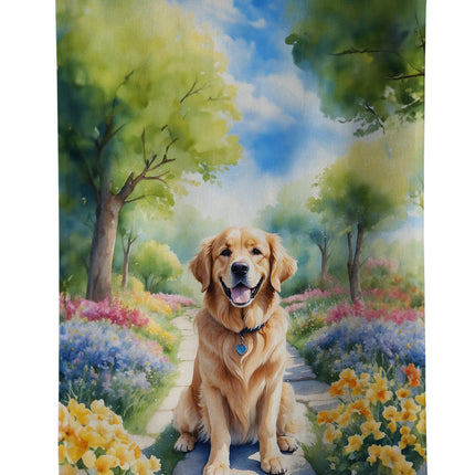 Golden Retriever Spring Path Kitchen Towel