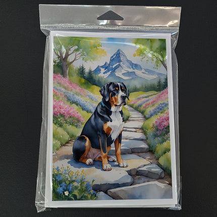 Greater Swiss Mountain Dog Spring Path Greeting Cards Pack of 8