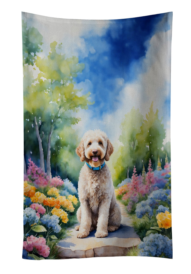 Labradoodle Spring Path Kitchen Towel