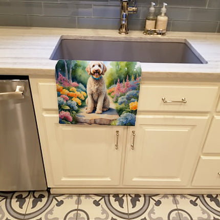 Labradoodle Spring Path Kitchen Towel