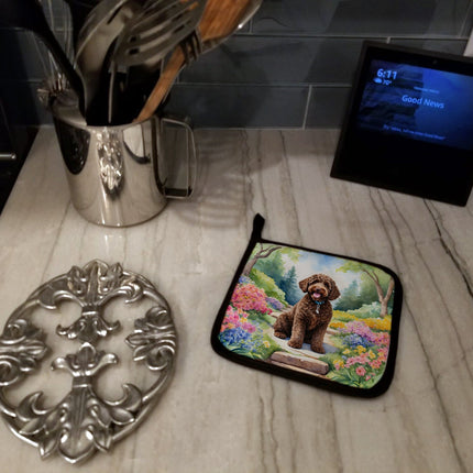 Labradoodle Spring Path Pair of Pot Holders