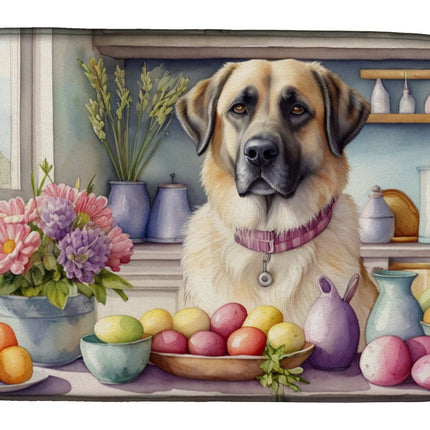 Decorating Easter Anatolian Shepherd Dog Dish Drying Mat