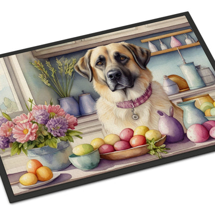 Decorating Easter Anatolian Shepherd Dog Doormat
