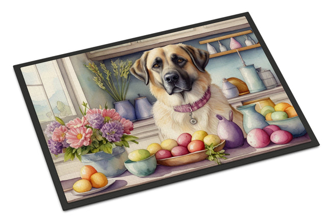 Decorating Easter Anatolian Shepherd Dog Doormat
