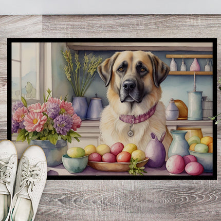 Decorating Easter Anatolian Shepherd Dog Doormat