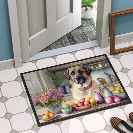 Decorating Easter Anatolian Shepherd Dog Doormat