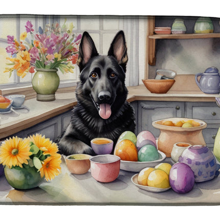 Decorating Easter German Shepherd Dish Drying Mat