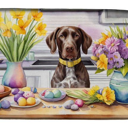 Decorating Easter German Shorthaired Pointer Dish Drying Mat