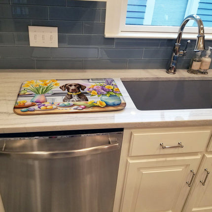 Decorating Easter German Shorthaired Pointer Dish Drying Mat