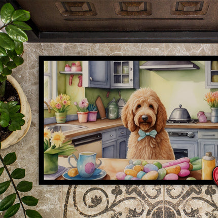 Decorating Easter Goldendoodle Doormat