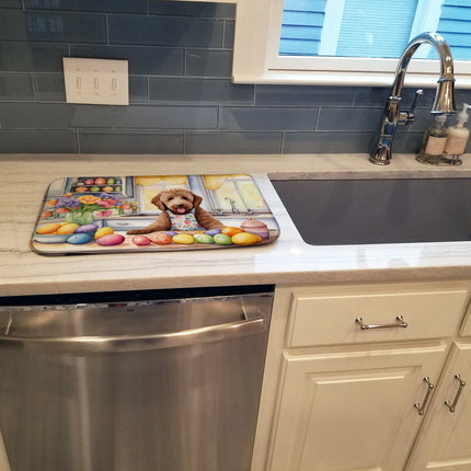 Decorating Easter Labradoodle Dish Drying Mat