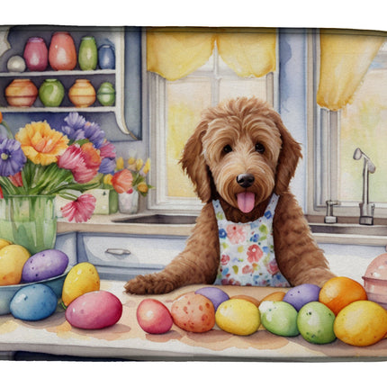 Decorating Easter Labradoodle Dish Drying Mat