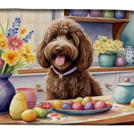 Decorating Easter Labradoodle Dish Drying Mat