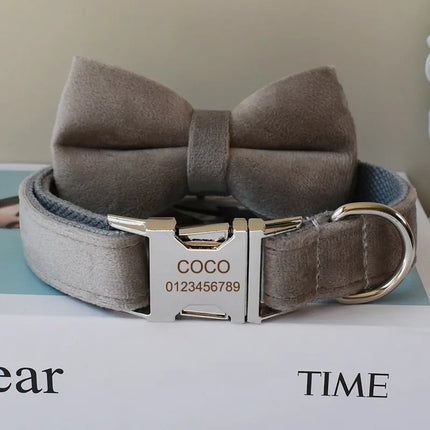 Unique  Printing Pet Collar Dog Leash Dog Accessories for Pitbull Bull Rottweiler Free Engraved Pet Collars Flannelette 12