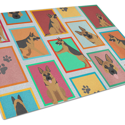 Lots of German Shepherd Glass Cutting Board