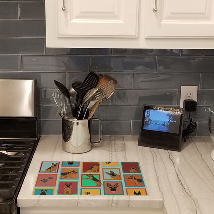 Lots of German Shepherd Glass Cutting Board