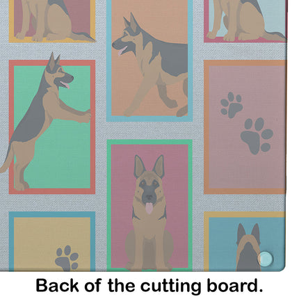 Lots of German Shepherd Glass Cutting Board
