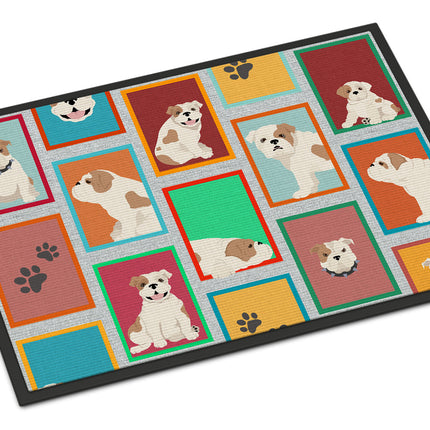 Lots of Piebald English Bulldog Doormat