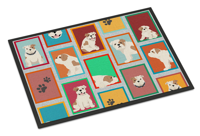 Lots of Piebald English Bulldog Doormat