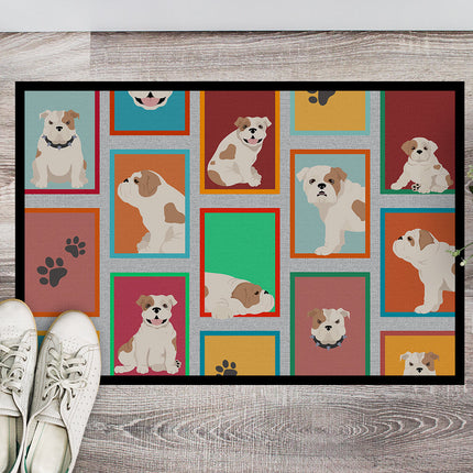 Lots of Piebald English Bulldog Doormat