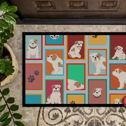 Lots of Piebald English Bulldog Doormat
