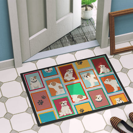 Lots of Piebald English Bulldog Doormat