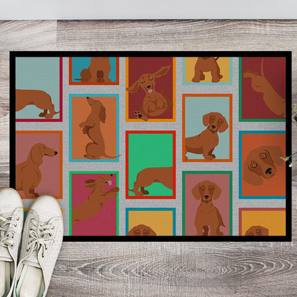 Lots of Red Dachshund Doormat