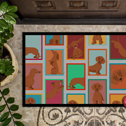 Lots of Red Dachshund Doormat